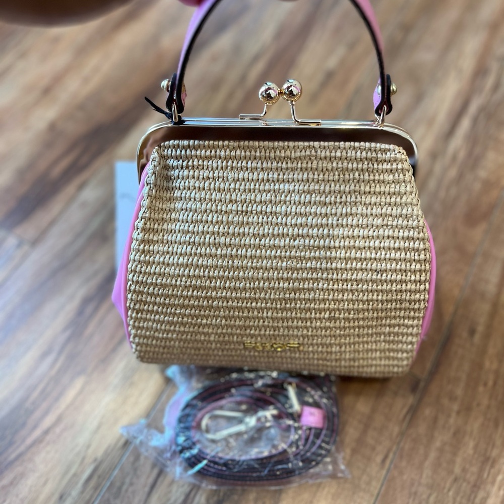 Pink and Tan Women's Pulicati Handbag